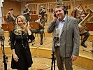 Opernstars Daniela Fally und Andreas Schager bei Proben mit Musikern der Gardemusik für das "Weihnachtsspecial" des Österreichischen Bundesheeres.