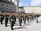 Die Militärmusik Salzburg und die Ehrenkompanie des Radarbataillons.