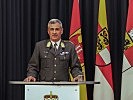Der oberösterreichische Militärkommandant, Brigadier Dieter Muhr, bei seiner Ansprache.