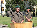 Brigadier Ingo Gstrein bei seiner Ansprache vor den Soldaten.