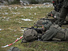 Die Milizsoldaten beim Training.