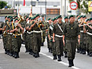 Die militärische Formation marschierte mit klingendem Spiel durch Bregenz.
