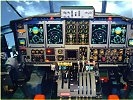 Moderne Technik im Cockpit.