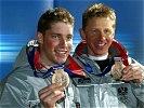Die strahlenden "Bronzenen". Olympioniken Benni Raich und Wolfgang Perner. © APA: Techt