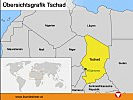 Infografik: Die Republik Tschad in Zentralafrika.
