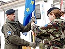 Die Friedensmission in Bosnien wird von der EU geführt. Im Bild: Brigadier Pronhagl bei der Übernahme seines Task Force-Kommandos im November 2005.
