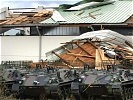 Das schwer beschädigte Katastrophenschutzlager in der Schwarzenbergkaserne.