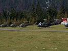 Vom Feldflugplatz in Hochfilzen starten die Hubschrauber zu ihren Trainingsflügen.