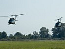 Auch die beiden AB-212 Helikopter machten sich von Oberösterreich aus auf den Weg.