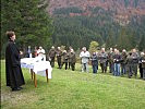Am Plöckenpass feierten die Soldaten und Heeresbediensteten einen Feldgottesdienst.