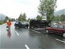 Das Szenario der Übung: Ein schwerer Unfall auf der Bundesstraße bei Uttendorf.