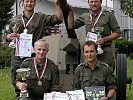 Die Siegermannschaft (v.l.): Offiziersstellvertreter Franz Dieplinger und Albert Tschurtschenthaler (kniend), Rupert Lackner und Günther Zwinger (stehend).
