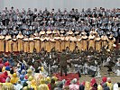 Gardemusiker und Militärmusiker aus Kärnten und NÖ sorgten für den richtigen Ton während des Papst-Besuches.