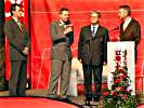 Sicherheitsdirektor Dr. Alois Lißl, Oberst Alexander Barthou und der Präsident des OÖ Roten Kreuzes LAbg i.R. Leo Pallwein-Prettner.