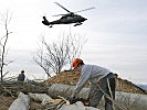 "Black Hawk"-Hubschrauber des Heeres bergen schadhafte Bäume aus dem unwegsamen Gelände.