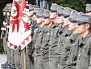Die Gebirgssoldaten aus den Bundesländern Tirol, Vorarlberg, Salzburg und Kärnten sind zum Festakt angetreten.