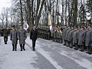 V.l.: Oberst Fritz, Generalleutnant Commenda und Minister Darabos am Beginn des Festaktes.