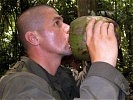 Ein Schluck aus der Kokosnuss: Der enorme Flüssigkeitsverlust durch die Hitze kann schnell zur Dehydration führen.