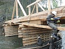 25 Pioniere aus Villach halfen bei der Errichtung der Holzkonstruktion mit.