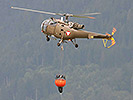Ein Alouette-Hubschrauber im Flug.