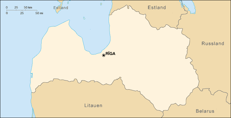 Lettland-Karte