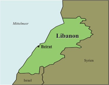 Libanon-Karte