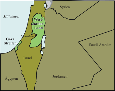 Palästinensische Gebiete-Karte