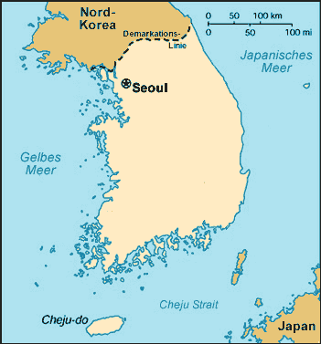 Korea (Süd, Republik)-Karte