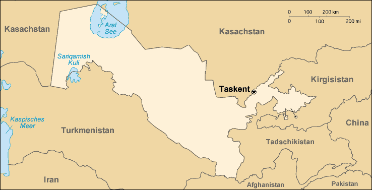 Usbekistan-Karte