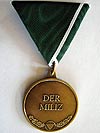 Milizmedaille, zur Würdigung von in der Miliz erbrachten Tätigkeiten. (Bild öffnet sich in einem neuen Fenster)