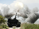 10.6.: Eine Panzerhaubitze M-109 feuert eine Granate ab. (Bild öffnet sich in einem neuen Fenster)