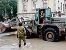 Fiat-Radlader im Einsatz Krems 1991. (Bild öffnet sich in einem neuen Fenster)