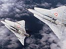 Saab Draken im Formationsflug. (Bild öffnet sich in einem neuen Fenster)