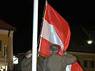 Flaggenparade am Hauptplatz in Obdach. (Bild öffnet sich in einem neuen Fenster)