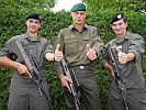 Die Tagesbesten im Schießbewerb: Leitgeb, Inzko und Kralik v.l..