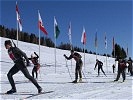 Start zum Biathlon-Staffellauf. (Bild öffnet sich in einem neuen Fenster)