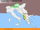 Die geografische Lage Albaniens in Europa.