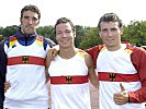 Deutscher Dreifach-Sieg: Reichart, Krawczyk, Sonnenberg, v.l.