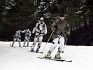 Abfahrt auf der Skipiste, die letzten 100 m zum Ziel. (Bild öffnet sich in einem neuen Fenster)