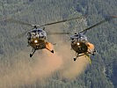 Flug-Ballett: "Alouette"-III-Hubschrauber aus Langenlebarn. (Bild öffnet sich in einem neuen Fenster)