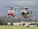 BO-105 und der ultramoderne EC-135 von Eurocopter. (Bild öffnet sich in einem neuen Fenster)