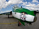 Die von den Österreichern reparierte BAE Hawk Maschine mit dem "Panther".