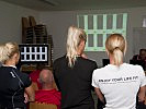 Für die Teams werden die Treffer "live" in einem Lehrsaal übertragen. (Bild öffnet sich in einem neuen Fenster)