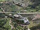 Eine österreichische AB-212 und ein belgischer A-109 im Formationsflug. (Bild öffnet sich in einem neuen Fenster)