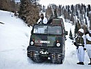Die "Hägglunds" im Gebirge: Eine wichtige Unterstützung für die Soldaten. (Bild öffnet sich in einem neuen Fenster)