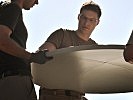 Montage einer der Satelliten-Schüssel. (Bild öffnet sich in einem neuen Fenster)