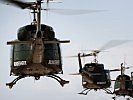 Vier AB 212 aus Hörsching auf dem Weg ins Übungsgebiet. (Bild öffnet sich in einem neuen Fenster)