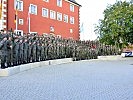 Vor dem Rathaus in Steten am kalten Markt: Die Siegerehrung. (Bild öffnet sich in einem neuen Fenster)