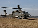 Der S-70 Transporthubschrauber setzt wieder auf. (Bild öffnet sich in einem neuen Fenster)