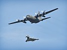 Demonstrierten einen Abfangeinsatz: C-130 "Hercules" und Eurofighter.